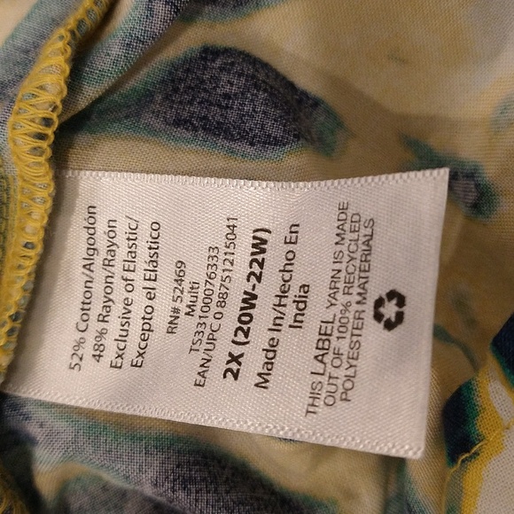 Terra and sky Bell sleeves smock neck 2X - Picture 7 of 8